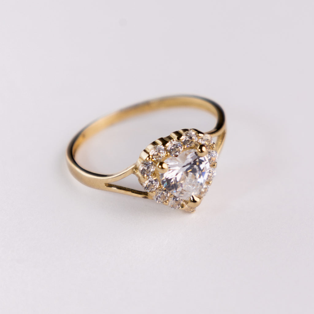 Anillo Corazón 14k