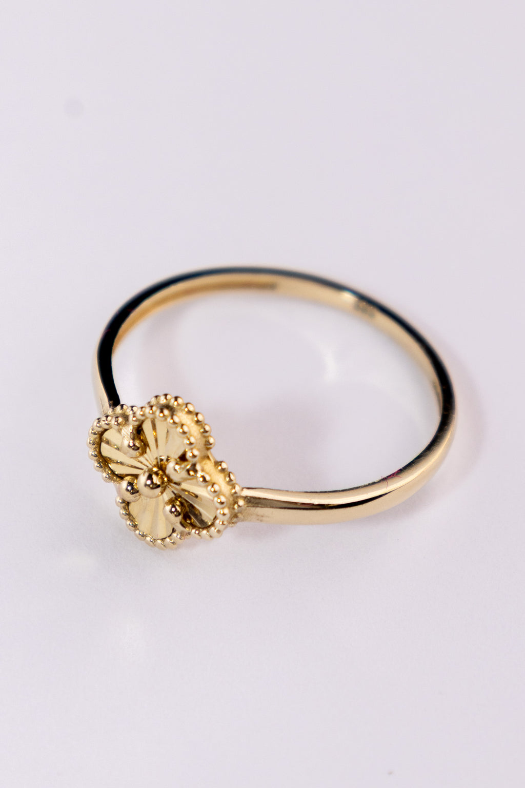Anillo trébol 14k