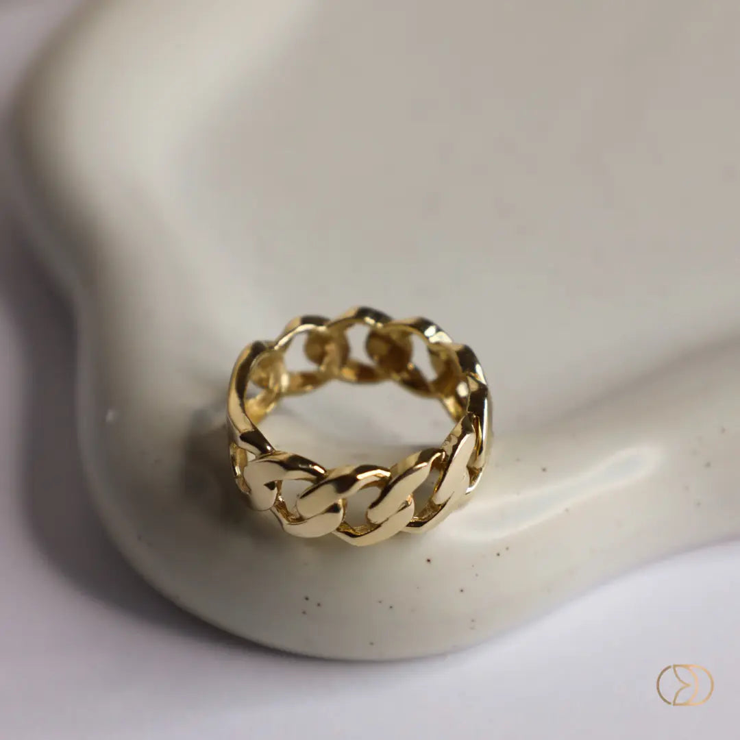 Cuban Link Ring 14k Gold