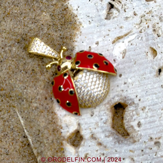 14k Gold LadyBug Pendant