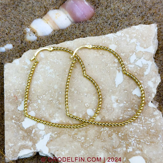 14 Gold Hoops Heart